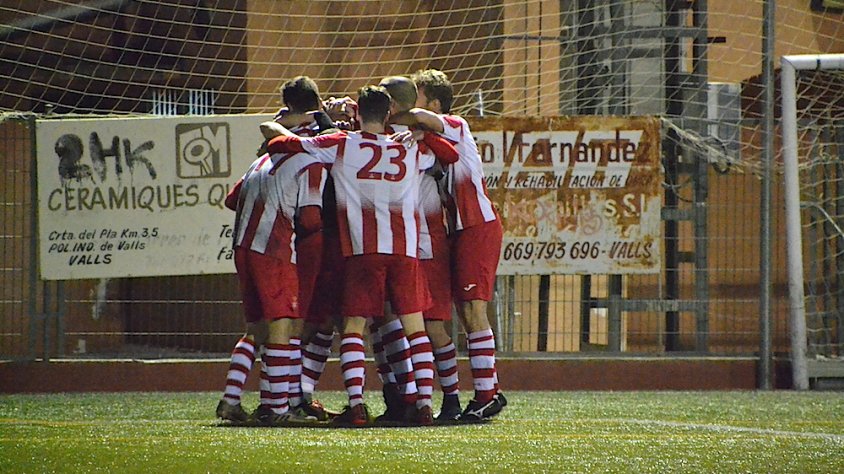 Celebració de l'únic gol del partit