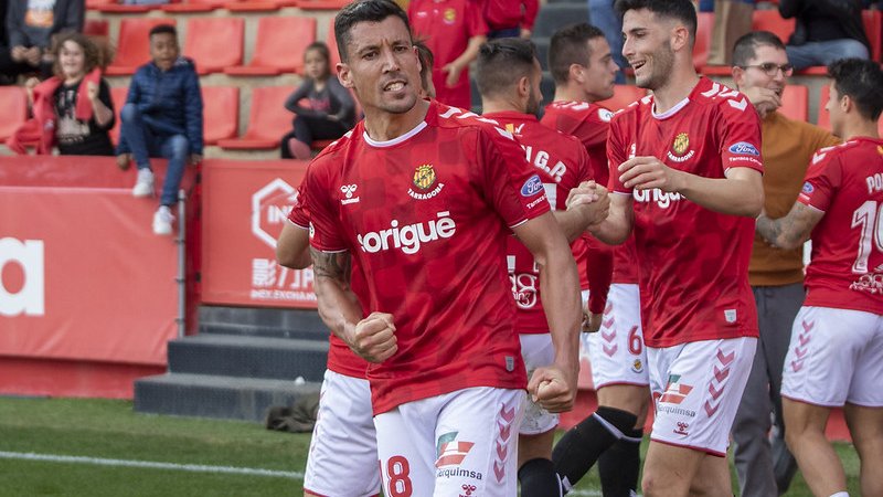 Celebració d'un dels gols del Nàstic