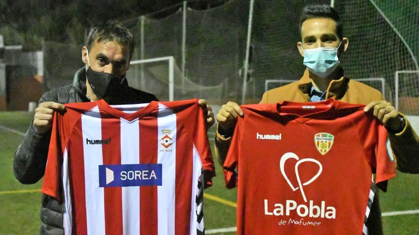 Pallarès i Vidal es juntaven aquest dimarts al Vilar per parlar del derbi d'aquest cap de setmana