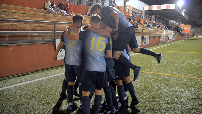 Eufòria amb el gol que representava el 2-1