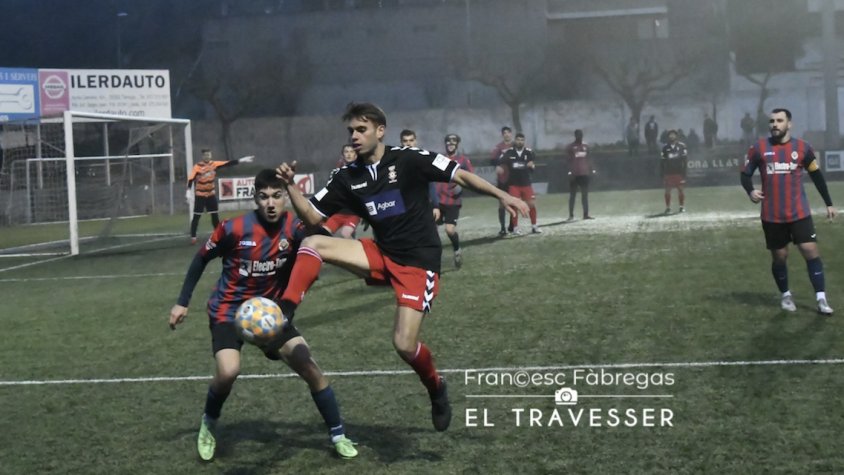 Marc Guasch, en el partit davant de la UE Tàrrega