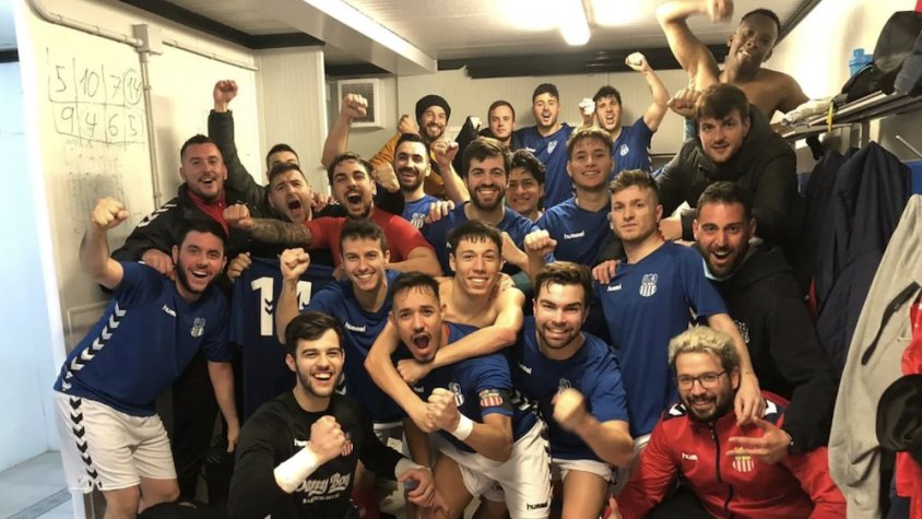 El Salou celebrant la victòria d'aquesta jornada