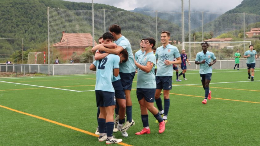Celebració del 0-1 de l'Atlètic de Valls